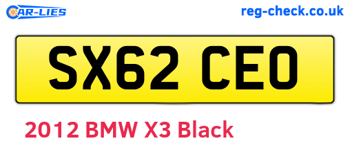 SX62CEO are the vehicle registration plates.