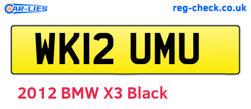 WK12UMU are the vehicle registration plates.