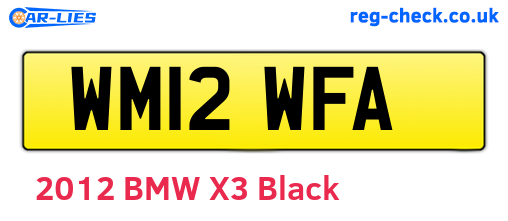 WM12WFA are the vehicle registration plates.