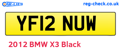 YF12NUW are the vehicle registration plates.