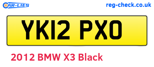 YK12PXO are the vehicle registration plates.