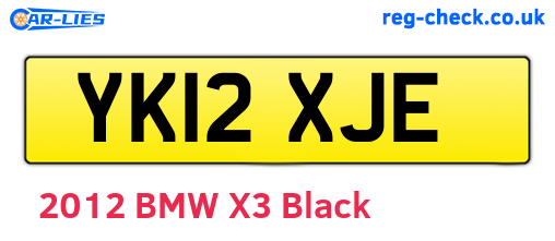 YK12XJE are the vehicle registration plates.