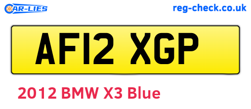 AF12XGP are the vehicle registration plates.
