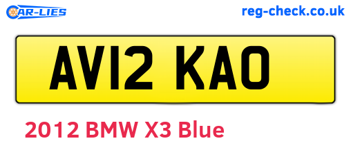 AV12KAO are the vehicle registration plates.