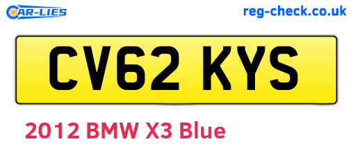 CV62KYS are the vehicle registration plates.