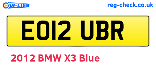 EO12UBR are the vehicle registration plates.