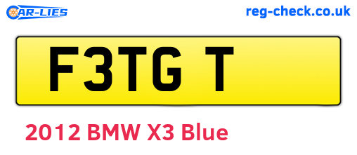 F3TGT are the vehicle registration plates.