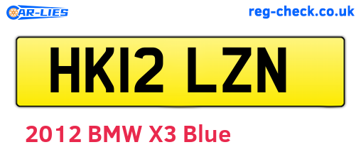 HK12LZN are the vehicle registration plates.