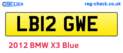 LB12GWE are the vehicle registration plates.