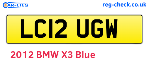LC12UGW are the vehicle registration plates.