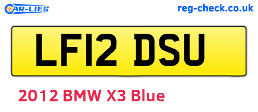 LF12DSU are the vehicle registration plates.