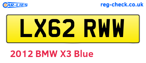 LX62RWW are the vehicle registration plates.