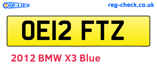 OE12FTZ are the vehicle registration plates.