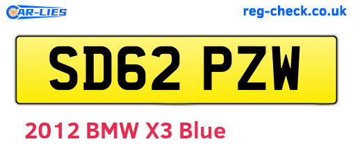 SD62PZW are the vehicle registration plates.