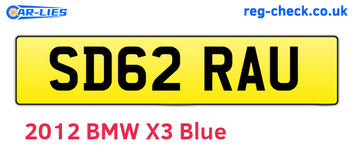SD62RAU are the vehicle registration plates.