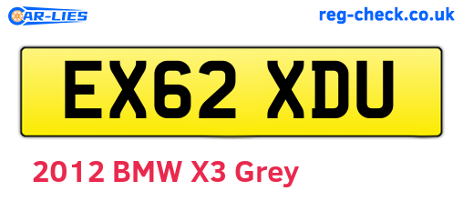 EX62XDU are the vehicle registration plates.