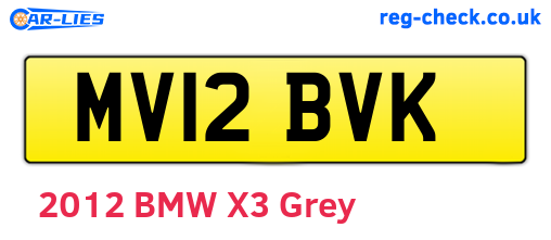 MV12BVK are the vehicle registration plates.
