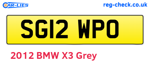 SG12WPO are the vehicle registration plates.