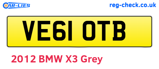 VE61OTB are the vehicle registration plates.