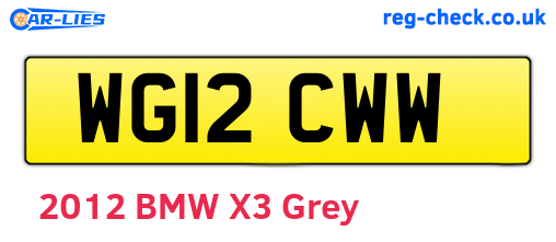 WG12CWW are the vehicle registration plates.
