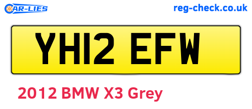 YH12EFW are the vehicle registration plates.