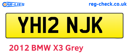 YH12NJK are the vehicle registration plates.