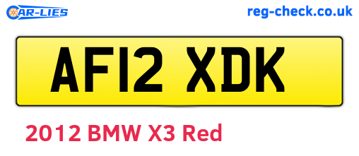 AF12XDK are the vehicle registration plates.