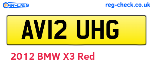 AV12UHG are the vehicle registration plates.