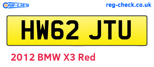 HW62JTU are the vehicle registration plates.