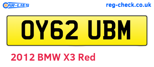 OY62UBM are the vehicle registration plates.