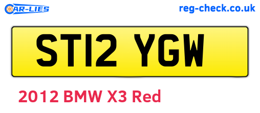 ST12YGW are the vehicle registration plates.