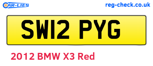 SW12PYG are the vehicle registration plates.