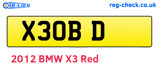 X3OBD are the vehicle registration plates.
