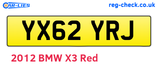 YX62YRJ are the vehicle registration plates.
