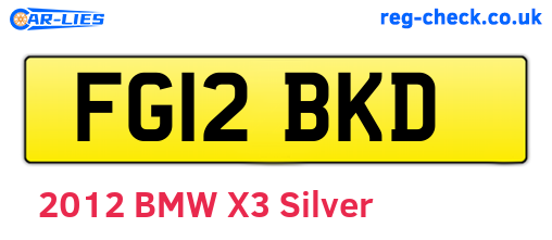 FG12BKD are the vehicle registration plates.