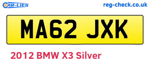 MA62JXK are the vehicle registration plates.