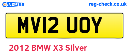 MV12UOY are the vehicle registration plates.