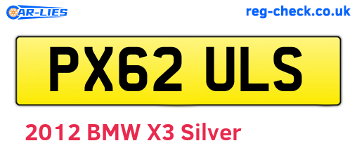 PX62ULS are the vehicle registration plates.