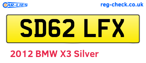 SD62LFX are the vehicle registration plates.