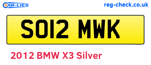 SO12MWK are the vehicle registration plates.