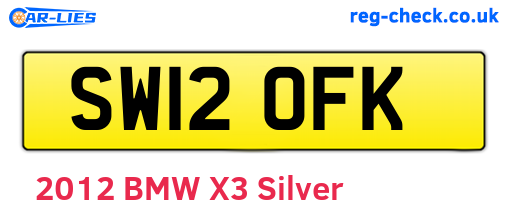 SW12OFK are the vehicle registration plates.