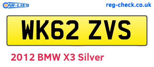 WK62ZVS are the vehicle registration plates.
