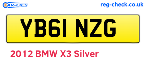 YB61NZG are the vehicle registration plates.