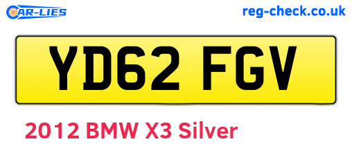 YD62FGV are the vehicle registration plates.