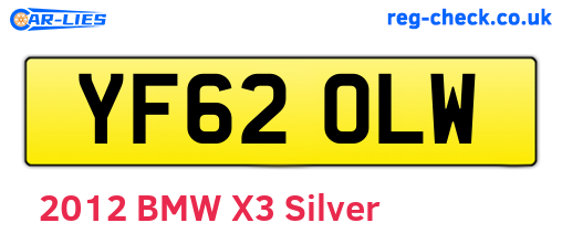YF62OLW are the vehicle registration plates.