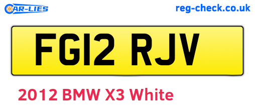 FG12RJV are the vehicle registration plates.