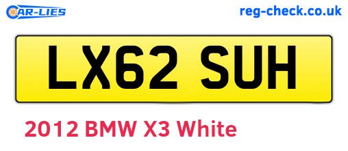 LX62SUH are the vehicle registration plates.