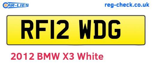 RF12WDG are the vehicle registration plates.