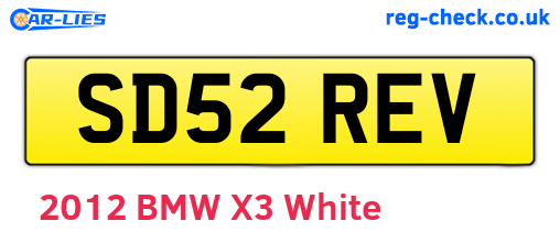 SD52REV are the vehicle registration plates.