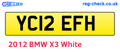 YC12EFH are the vehicle registration plates.
